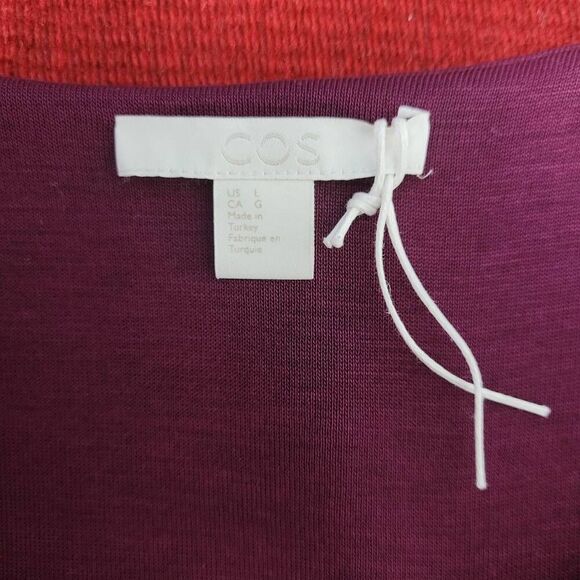 COS Paneled Jersey Knit Maxi Dress Sz S Pink Purple Colorblock Popover Stretchy - Picture 6 of 10